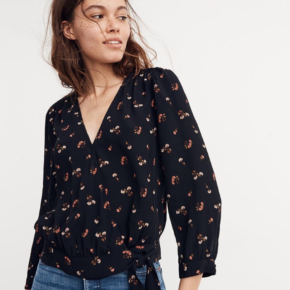 Madewell Flower toss wrap top